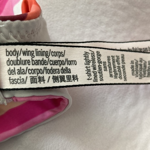Victoria’s Secret 32C bra t-shirt lightly lined no underwire pink white orange - Picture 6 of 7